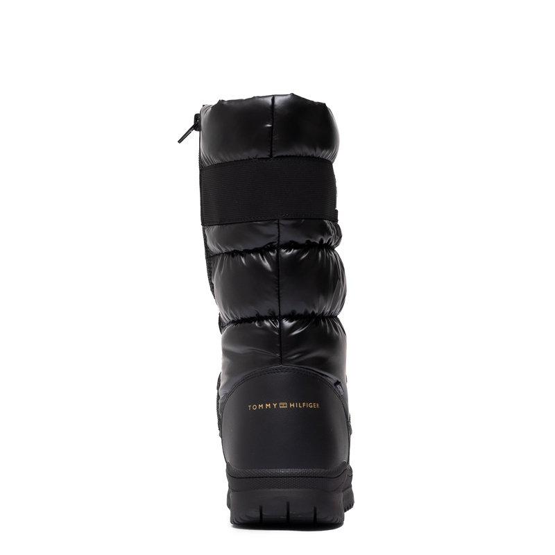 Tommy Hilfiger Puffer Snow Boots Zipper And Lacing Black T3A6-34053-BLACK
