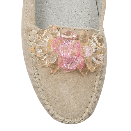 Filippo Women's Moccasins Leather Nubuck Beige