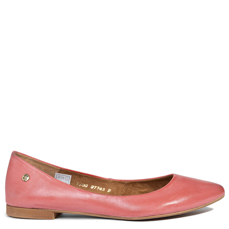 Maciejka Women's Leather Ballet Flats Almond Toe Coral 4100W-04/00-8
