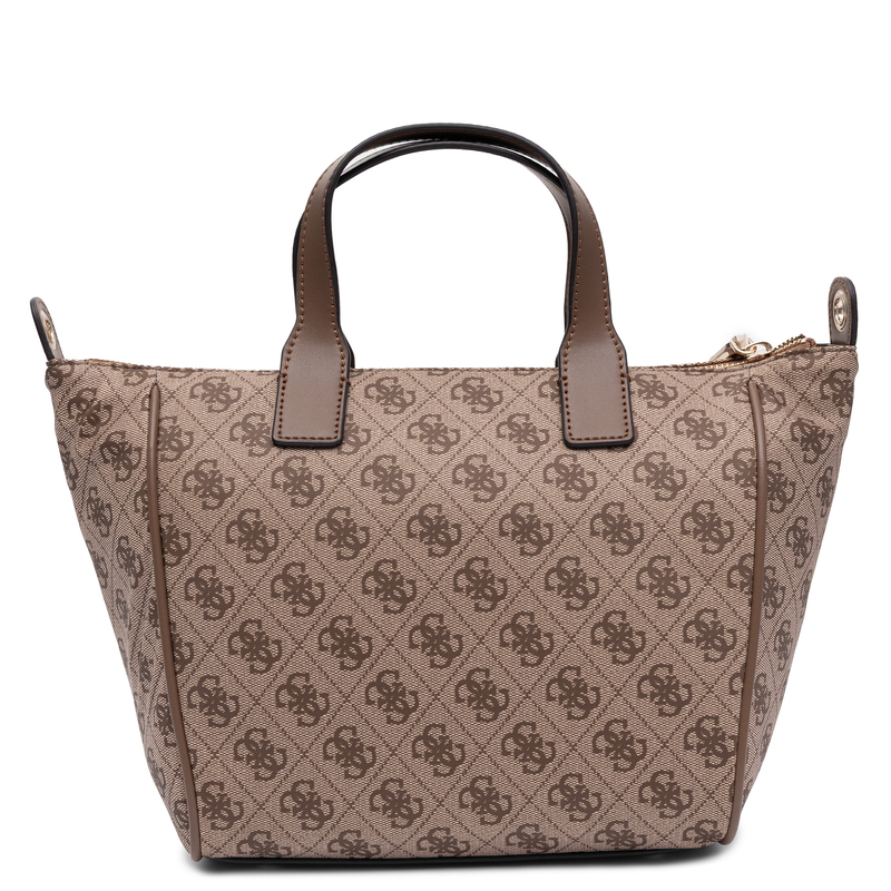 Guess Elegant Classic Handbag Top Handle and Crossbody Monogram Beige TWNB2168019-LATTE