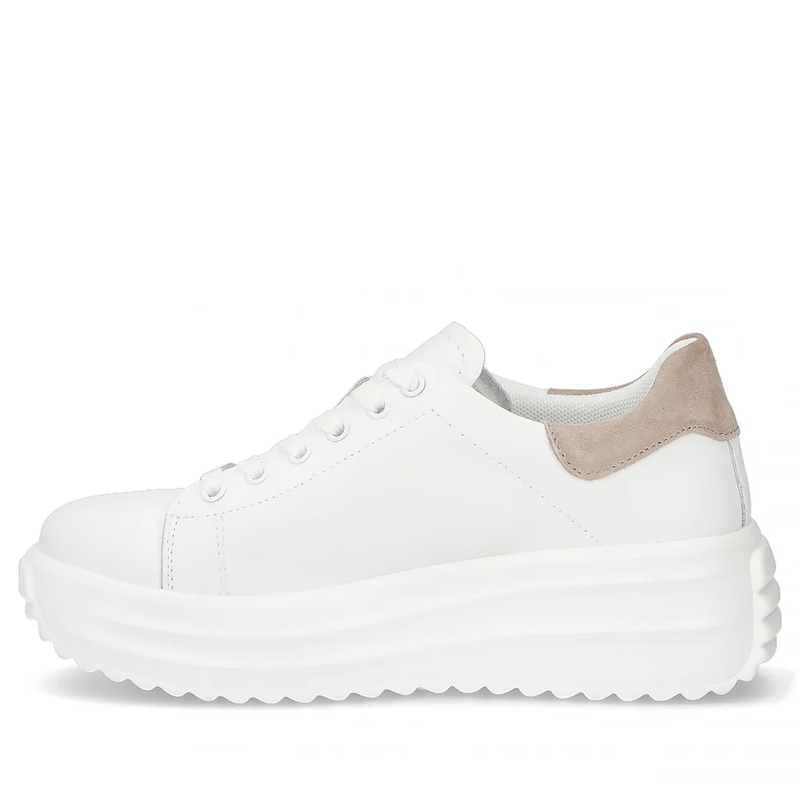 Filippo Leather Platform Sneakers Ultralight White-Beige DP6739-26-WH-BE