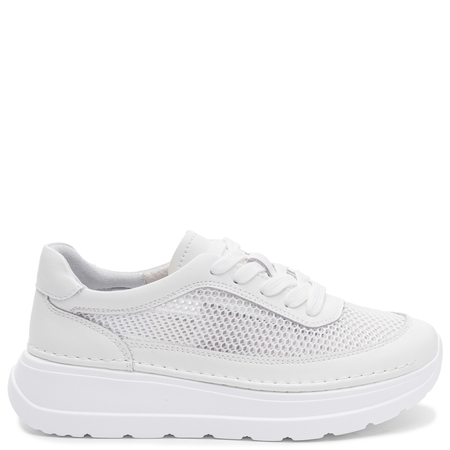 Sokolski Leather Platform Sneakers White TS-W26-241-WHT