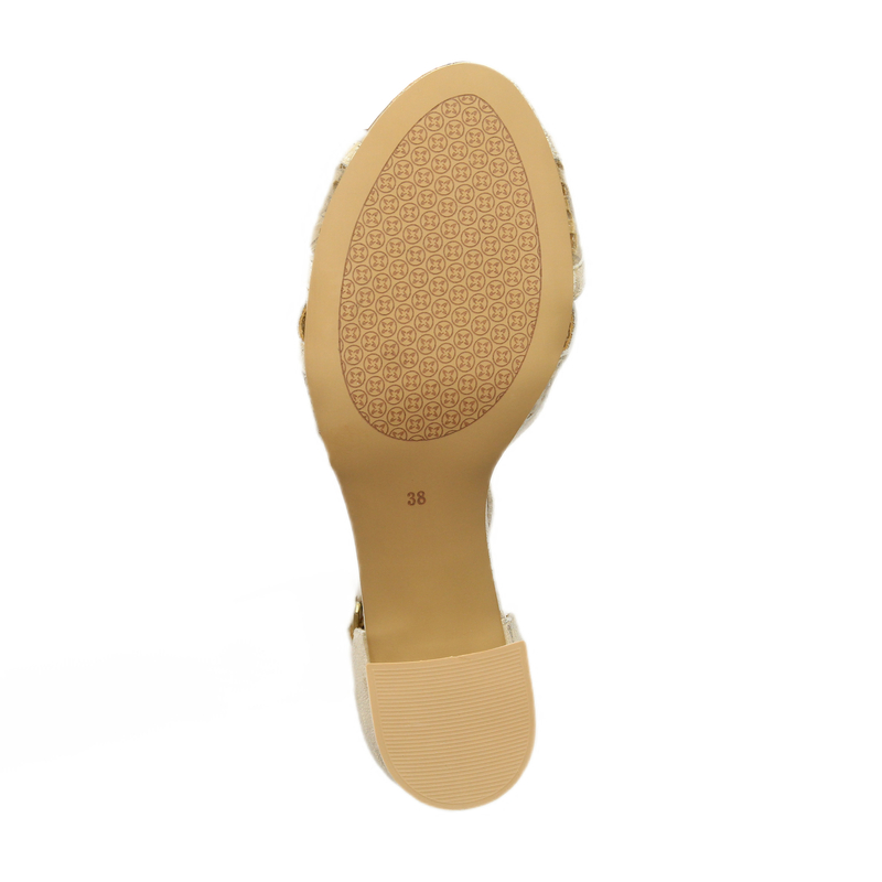 Maciejka Women's Heeled Leather Sandals Beige Gold