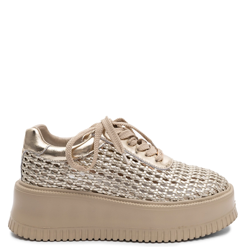 GOE Fashionable Openwork Platform Sneakers Metallic Gold TT2N4044