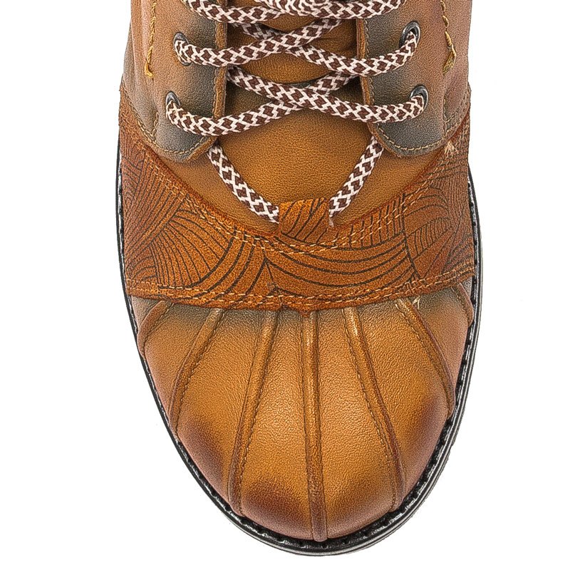 Maciejka 03961-07/00-4 Yellow Lace-up Boots