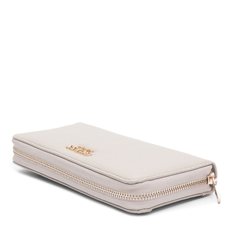 Guess Elegancki Zapinany Na Zamek Portfel Damski Z Paskiem Beżowy SWBG9735146-BEIGE