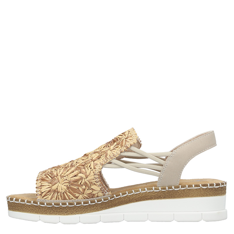 Rieker Antistress Woven Floral Sandals Beige V1268-64