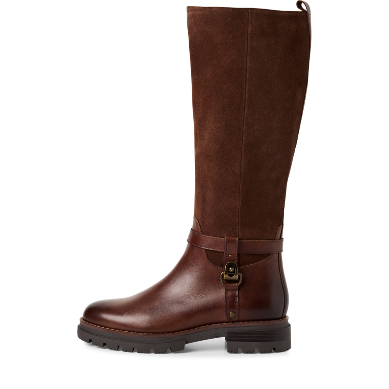 Marco Tozzi Women’s Leather Knee-High Boots Warm Lined Chestnut Brown 2-25603-43-375