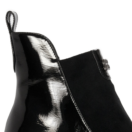 D&A Women's boots ankle boots black lacquered