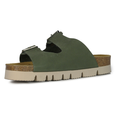 Dr. Brinkmann Women's Slides Olive Leather