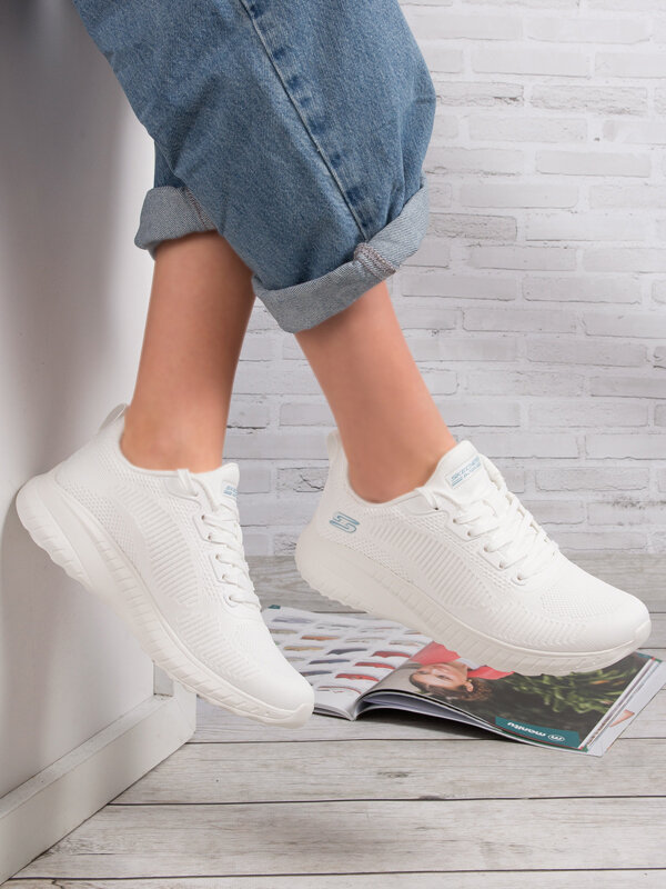 Skechers Bobs Sport Face Off Sneakersy Damskie Białe 117209-OFWT