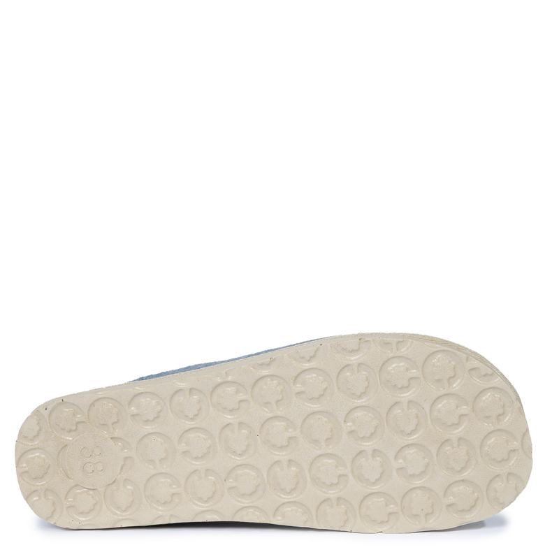 Inblu Felt Slip-On Slippers With Leather Insole Blue CS000047-BLUE