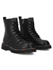 Filippo Leather Lace-Up Ankle Boots With Rainbow Piping Black DBT7428-25-BK