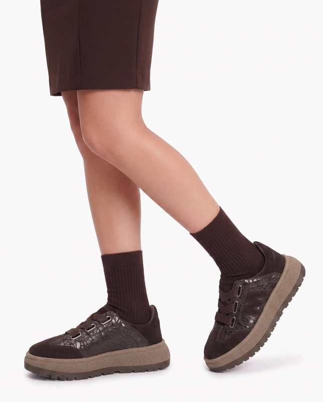 Filippo Sneakersy Skórzane Półbuty Sportowe Zamszowe Brązowe DP7978-26-BR