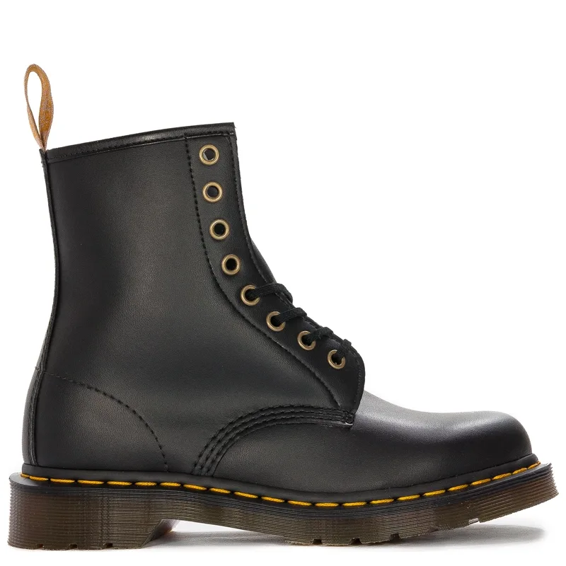 Dr. Martens Botki glany damskie skórzane Vegan 1460 Black