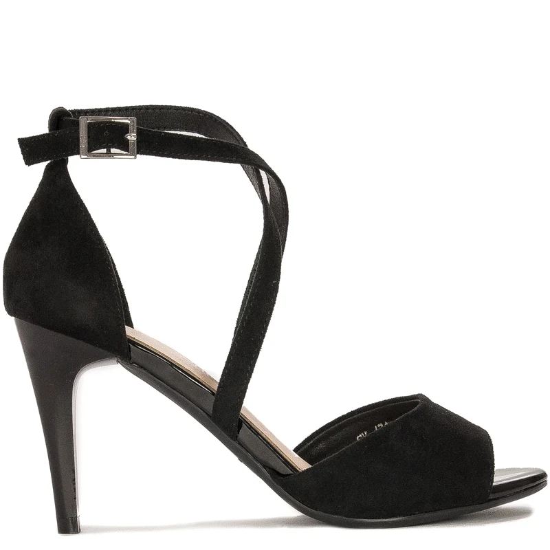 Sergio Leone women's sandals on a high heel Black Mic