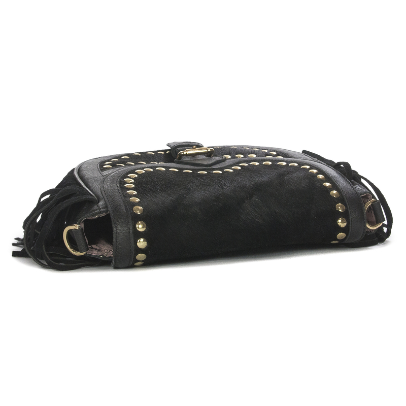 Piti Cuiti Women's Shoulder Bag Black with Tassels