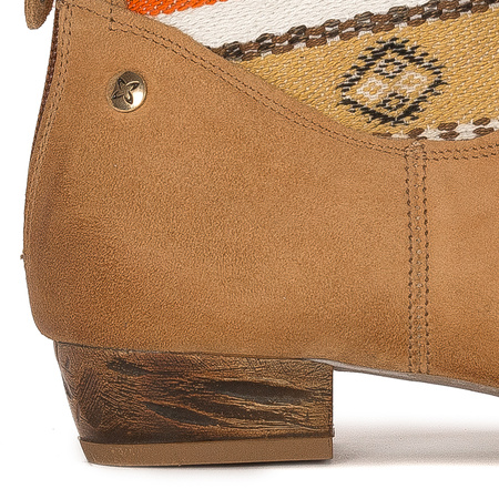 Maciejka Suede Ankle Boots Ethnic Knit Cuff Brown 05986-29/00-5