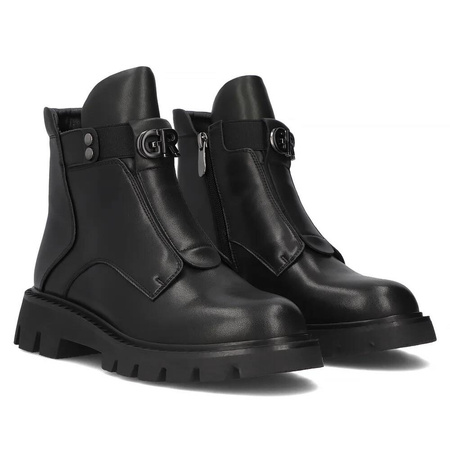 Filippo Black Leather Women's Boots