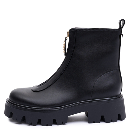 Guess Stylowe Botki Damskie Na Platformie Ze Złotym Zamkiem Czarne FLFRR2-ELE10-BLK