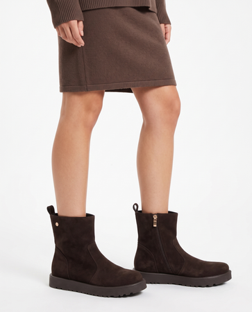 Maciejka Leather Ankle Boots Flat Heel Brown K7800-02/00-7