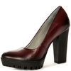 Maciejka Leather Platform Pumps Burgundy 02629-23-00-1