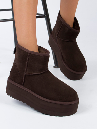 UGG Botki damskie Classic Mini Platform Burnt Cedar
