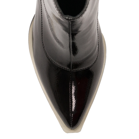 S.Barski Women's boots ankle boots black lacquered