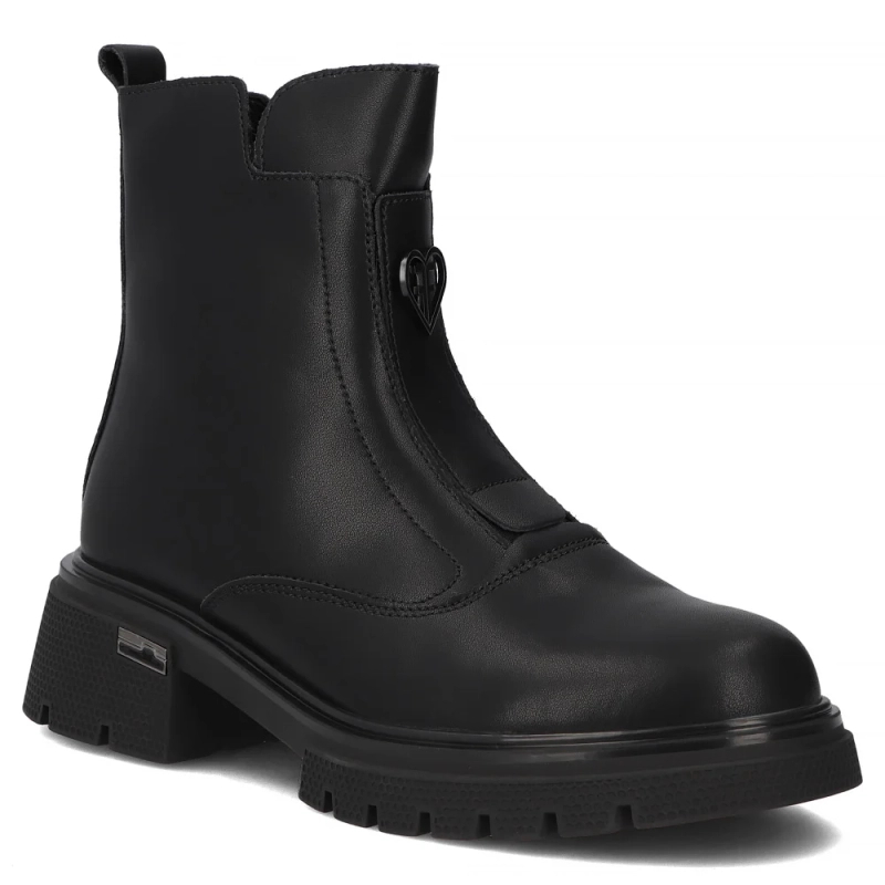 Filippo Insulated Leather Ankle Boots Platform Black DBT7148-25-BK