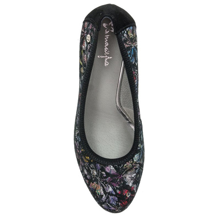 Maciejka 03763-43-00-5 Black Flowers Pumps