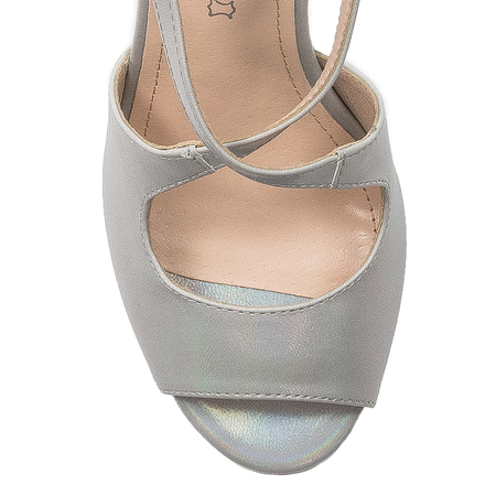 Sergio Leone Women's on a high heel silver sandals