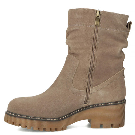 Filippo Suede Platform Ankle Boots Women Side-Zip Brown DBT6402-24-TP