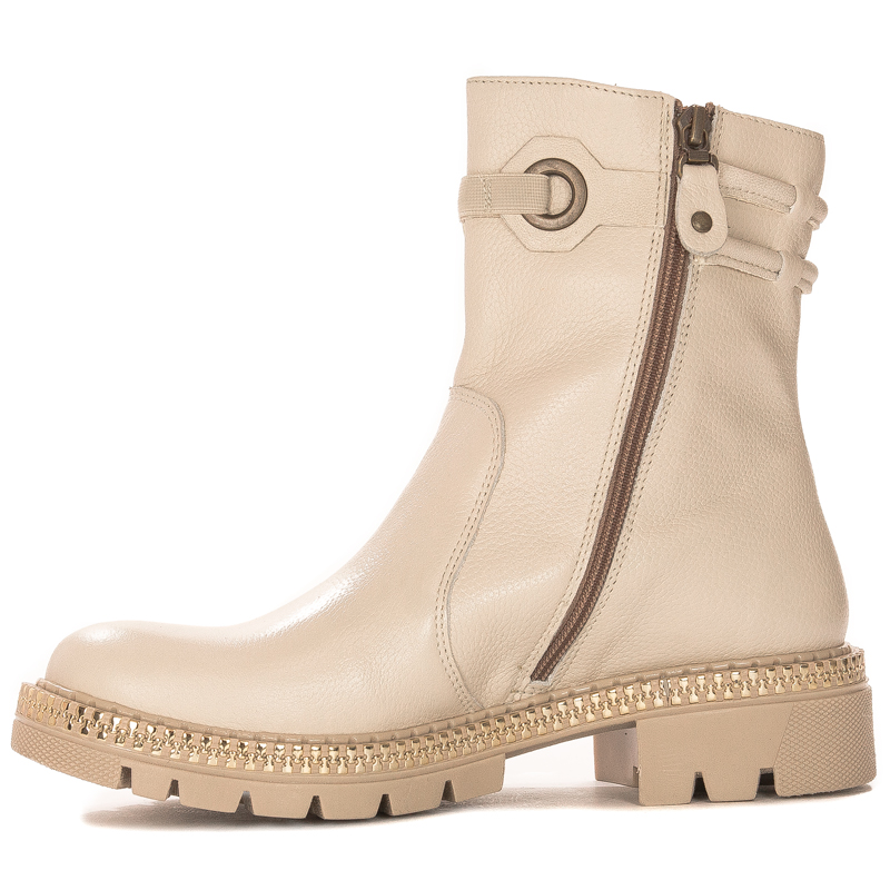 Maciejka Beige Leather Women's Boots