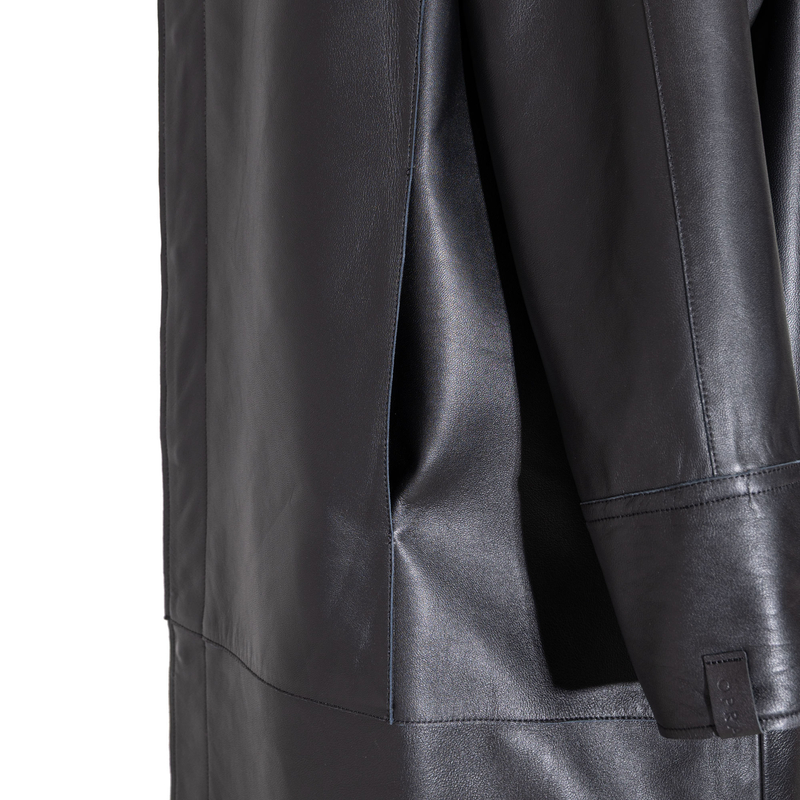 Opra Płaszcz skórzany Rim Black