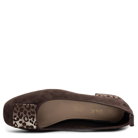 S.Barski Leather Suede Ballerinas With Decoration Brown CR61-3040 38