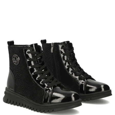 Filippo Black Leather Lace-Up Ankle Boots DBT8073-26-BLK-L