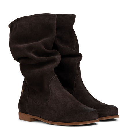 Maciejka Suede Slip-On Flat Boots Brown 05057-31-00-6