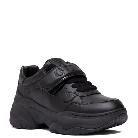 Guess Sneakersy Damskie Na Platformie Sneakersy Z Paskiem Logo Czarne FLFHNNELE12-BLACK