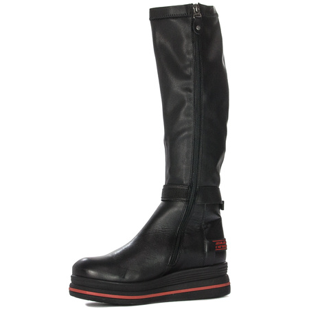 Maciejka 05293-08/00-7 Black+Red Knee-High Boots