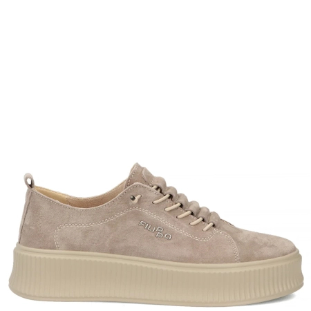 Filippo Skórzane Sneakersy Na Platformie Beżowe DP8343-26-BE