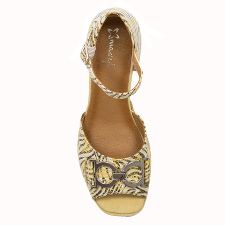 Maciejka women's velor Yellow Sandals