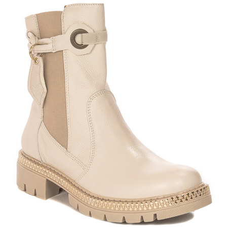 Maciejka Beige Leather Women's Boots