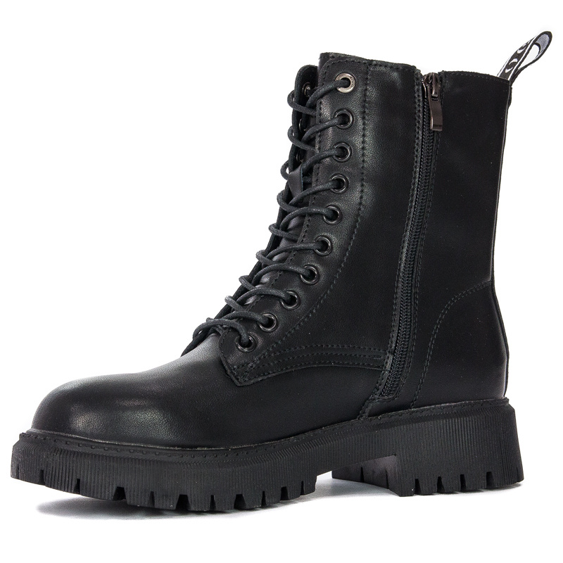 Botki GOE II2N4044 Black Print botki skórzane z czaszką Czarne