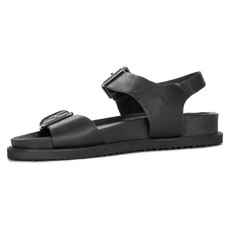 Inuovo Sandały damskie skórzane Black Czarne