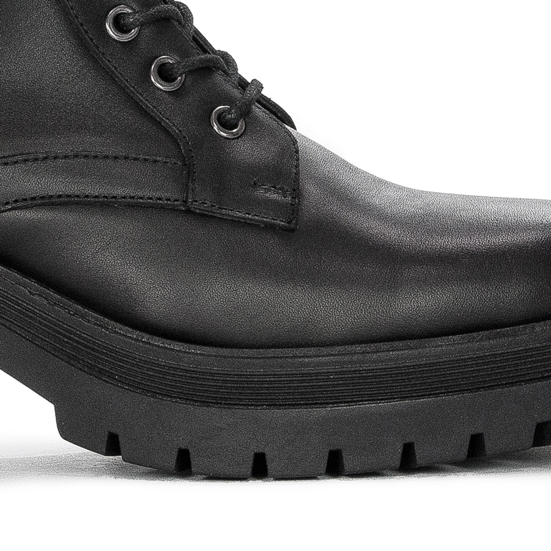 CAFENOIR Women's leather ankle boots Nero black