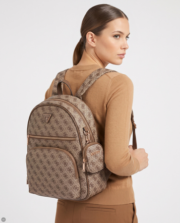 Guess Adrian Logo Plecak Miejski Monogram Beżowy TWNB2168350-CAMEL