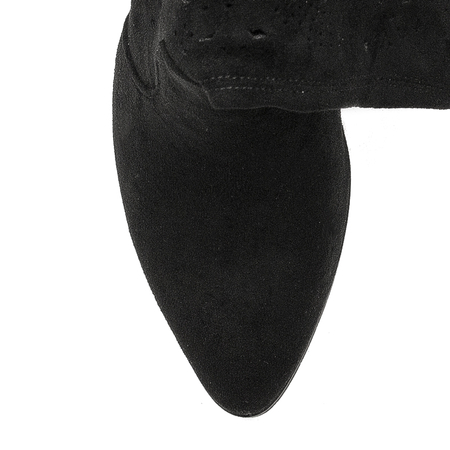 S.Barski  Women's Spring Openwork Heeled Black Boots