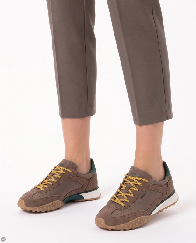 Hoff Modne Zamszowe Sneakersy Sznurowane Brązowe 22659410
