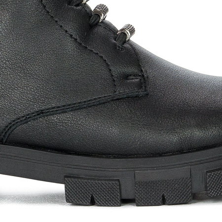 Botki damskie Rieker Y7172-00 Black ocieplane Czarne