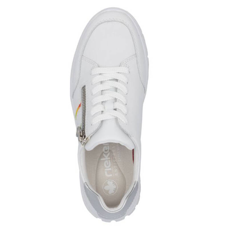 Rieker Sneakersy Damskie Skórzane Białe